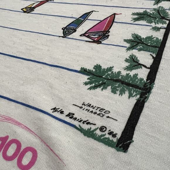VTG Michelob Sailboard Series 1980s Paper Thin See Through Sailing T Shirt Sz XL - Picture 4 of 5